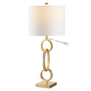 SAFAVIEH Lighting Collection Alaia Modern Contemporary Gold Chain Link Iron 32-inch Bedroom Living Room Home O