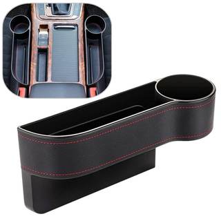 Car Seat Gap Filler Organizer Between Front seat car Organizer and Storage Box, Auto Premium PU Leather Consol