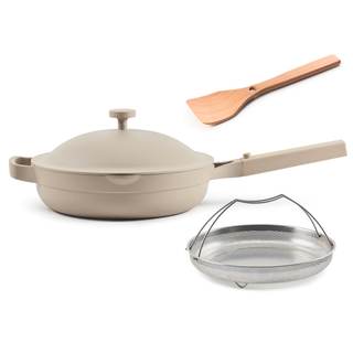 Our Place Always Pan 2.0 | 10.5" Ceramic Pan with Modular Lid, Steamer Basket & Spatula | Patented 10-in-1 Non