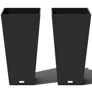 Veradek Pure Series Taper Planter - Tall Tapered Outdoor Planter with Shelf | Made From Durable Plastic Featur