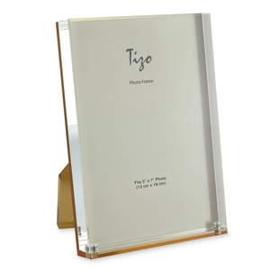 TIZO Design Vertical 5x7 Lucite Picture Frame, Durable 1 Inch Thick Clear Lucite & Magnetic Closures, Elegant 