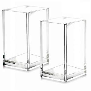 2 Pack Clear Acrylic Pencil Pen Holder Cup,Desk Accessories Holder,Makeup Brush Storage Organizer,Modern Desig