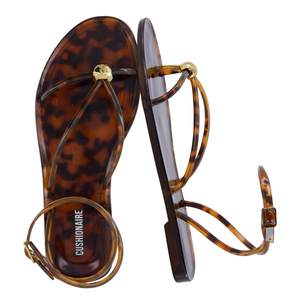 CUSHIONAIRE Vita Jelly Sandals for Women, Casual Lightweight Womens Strappy Sandals with Adjustable Buckle Str