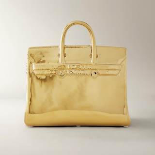 Z Gallerie Handbag Coin Bank, Gold, Small | Ceramic, Compact Purse Piggy Bank for Adults, Decorative Money Sav