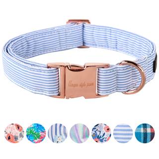 Unique style paws Dog Collar Metal Buckle Blue Stripe Collar Gift Durable Cute Collar for Small Medium Large B