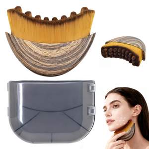 Lymphatic Contour Face Brush, Manual Lymphatic Drainage Massager, Natural Makeup Brushes with Durable Soft Bri