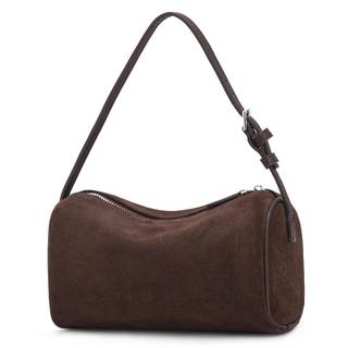 Suede Leather Crossbody Bag for Women: Small Barrel Purse for Ladies - Designer Hobo Bags Shoulder Handbags