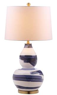SAFAVIEH Lighting Collection Aileen Abstract Blue/ Gold Brushstroke 33-inch Bedroom Living Room Home Office De