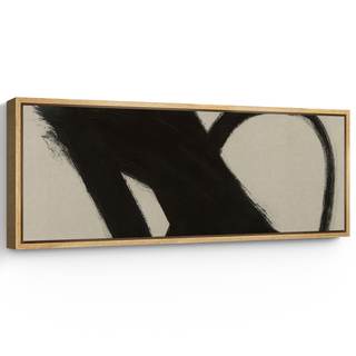 SIGNFORD Large Framed Canvas Print Wall Art Minimalist Bold Black Brushstroke Abstract Illustrations Modern Ar