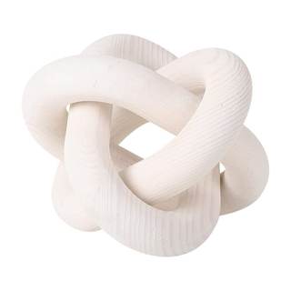 Wood Knot Chain Link Decor - 3 Link Boho Wooden Hand Carved Decorative Wooden Links Knots for Coffee Table Ent