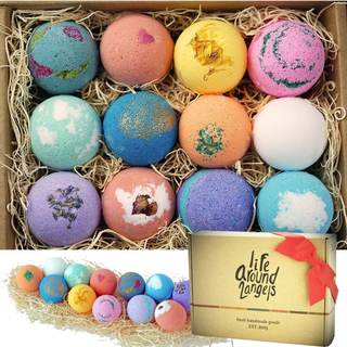 LifeAround2Angels Bath Bombs Gift Set 12 USA made Fizzies, Shea & Coco Butter Dry Skin Moisturize, Perfect for