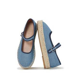 Canvas Mary Jane Shoes for Women Cozy Closed Toe Espadrille Flats with Adjustable Strap Cute Daily Casual Fall