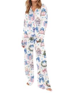 SHESHOW Satin Pajamas for Women Set Long Sleeve Button Down Animal Print Pjs Sets 2 Piece Loungewear Sleepwear