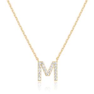 PAVOI Initial Necklace for Women, 14K Gold Plated Cubic Zirconia Pendant | Letter Necklace for Women, Name Nec
