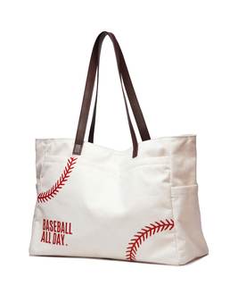 Canvas Tote Bag for Women, Embroidery Baseball Mom Bag, Team Fan Accessories, Sports Team Must Have, Large Soc