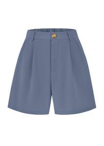 KIRUNDO Shorts for Women Dressy Casual Summer High Waisted | Elastic Waist, Pleated Design, With Belt Loop & P