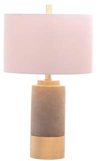 SAFAVIEH Lighting - 24-Inch Concrete Table Lamp Set of 2 - Grey & Gold - Modern Pillar Body Design - Ideal for