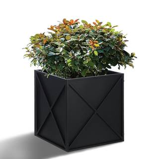 BAYN Metal Square Planter Box Tall Planters for Outdoor Plants Modern Heavy Duty with Drainage Holes for Outsi