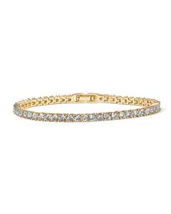PAVOI 14K Gold Plated 3mm Cubic Zirconia Classic Tennis Bracelet | Gold Bracelets for Women | Stackable Bracel