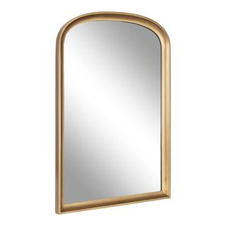 Kate and Laurel Hatherleigh Modern Arched Wooden Wall Mirror, 24 x 36, Gold, Decorative Wood Basket Arch Mirro