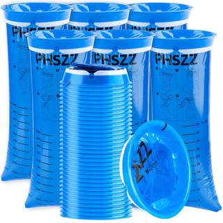 PHSZZ 40 Pack Vomit Bags Disposable, Leak Resistant Barf Bags, Portable Blue Vomit Bag, 1000 Ml Emesis Puke Th