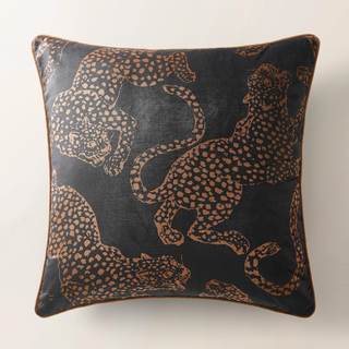 Z Gallerie Leopardi Reversible Decorative Throw Pillow 22" Black/Rust | Accent Pillows for Sofa, Couch, Living