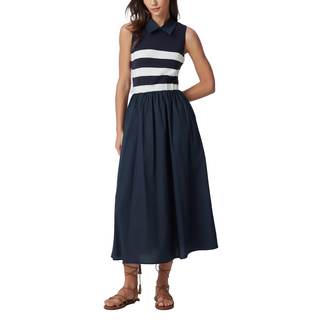 D-Sun Women's 2026 Spring Summer Sweater Midi Dresses Sleeveless Stripe Casual Knit A Line Long Dresses Darkbl
