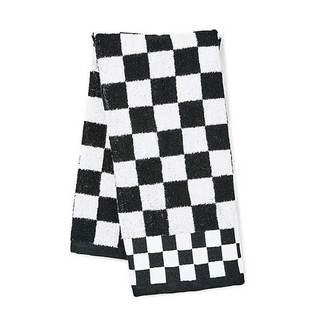 MACKENZIE-CHILDS Cotton Hand Towel, Black-and-White Black Check | Washable printed towel for bathroom and kitc