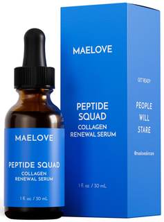 MAELOVE Peptide Squad Collagen Renewal Serum, 1 fl oz | Copper Peptides, Argireline, Matrixyl 3000 + Hyaluroni