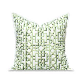 Hofdeco Premium Grandmillennial Coastal Hampton Patio Indoor Outdoor Throw Pillow Cover Only, 20"x20" Water Re