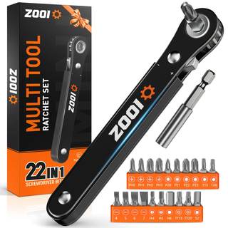 ZOOI 22 In 1 Right Angle Ratcheting Screwdrivers Mens Dad Gifts for Men Dad | 90 Degree Pocket Ratchet Screwdr