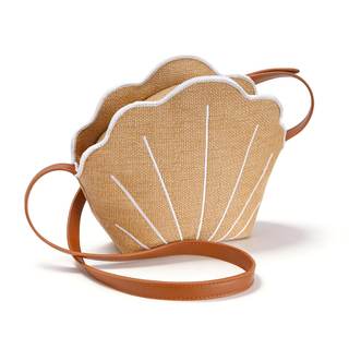 Straw Purse, Shells Crossbody Bag Woven Wallet, Summer Beach Shoulder Bags, Seashell Synthetic Straw Handbags 