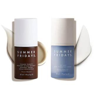 Summer Fridays Day and Night Face Serum Duo, Travel Skin Care Set (2 Ct) | Mini Jet Lag & Midnight Ritual Reti