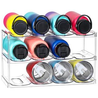 LARGER Compartment - 3 Tier Stackable Water Bottle Organizer Holder - for Stanley 40oz & Others' Large Tumbler