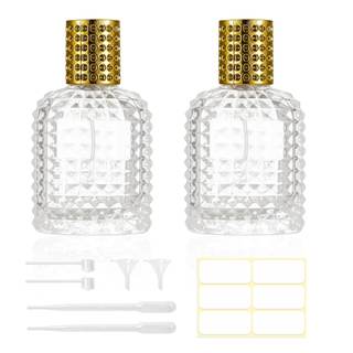 2 Pack 50ml Refillable Spray Perfume Bottles, Empty Clear Perfume Atomizer, Portable Perfume Mist Spray Bottle