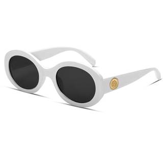 TYA Retro Oval Sunglasses for Women 90s Round Chic UV400 Protection 2026 Chunky Thick Frame Sun Glasses White 