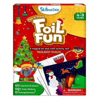 Skillmatics Foil Fun – Christmas Magic, Mess-Free Holiday Art & Craft Kit | DIY Foil Art Activity for Kids, Tr
