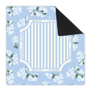 FYSUIMU Hydrangea Floral Mahjong Mat for Table 31.5 x 31.5 Inch Blue Flower Non-Slip Noise Reduction Waterproo