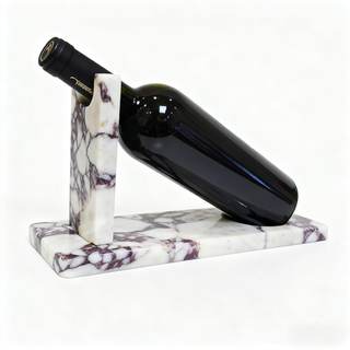 Marble Wine Holder, Single Bottle Tabletop Rack | Natural marble tabletop holder for one standard 750ml bottle