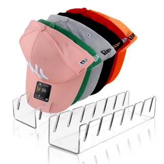 Hat Organizer for Baseball Caps Hat Rack Acrylic Hat Stand 2Pack No Install | Hat Storage for 14 Baseball Caps