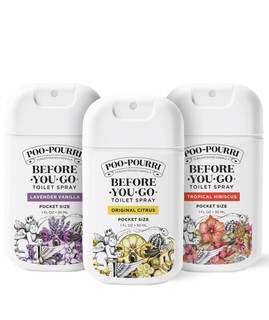 Poo-Pourri Before-You-Go Pocket Toilet Spray, Travel Essentials, 1 Fl Oz, Spring Variety 3 Pack, Each Up to 50