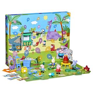 Peppa Pig George's Party Advent Calendar with 24 Surprise Toys and Stickers Including 5 Figures, Preschool Toy