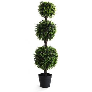 Bornbridge Artificial Boxwood Topiary Ball Tree - 4' Boxwood Ball Tree - Indoor/Outdoor Topiary Trees - Boxwoo