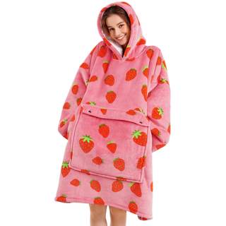 Narecte Cozy Oversized Hoodie Blanket Wearable Blanket for Adults | Sherpa Fleece Hooded Blanket, Soft Flannel