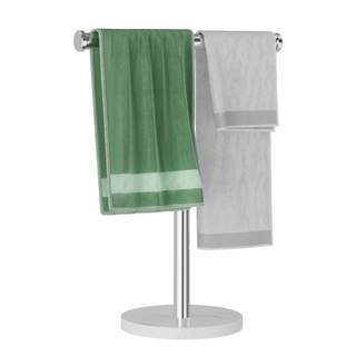 Hand Towel Holder for Bathroom, Freestanding Towel Stand, Brushed Nickel | T-shape Stainless Steel Towel Rack 