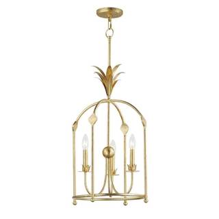 Maxim Lighting Paloma 3-Light Foyer Pendant | Gold Leaf Finish | Modern Foyer Pendant for Entryways and Foyers