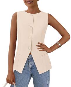 PRETTYGARDEN Women Tailored Suit Vest Business Casual Tops | Dressy Summer Blouses, Button Down Shirts, Sleeve