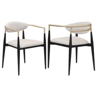 Coaster Home Furnishings - Alexis - Set of 2 Fabric Arm Chairs - Oval-Shaped Backrest, Padded Seat, Hand-Paint