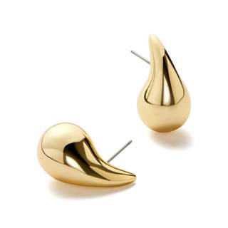 Ana Luisa Kiara Teardrop Earring - 14K Gold Plated Tear Drop Earrings Jewelry Dupes - Hypoallergenic, Water-Re