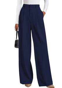 PRETTYGARDEN Women's Flowy Wide Leg Dress Pants | Soft Tailored High Waisted, Palazzo Pants Dressy , Pleated W
